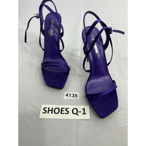 Fashion Nova Shoes - Womans Fashion Nova Sandals 7.5 Purple Strappy Open Toe Stiletto Heel